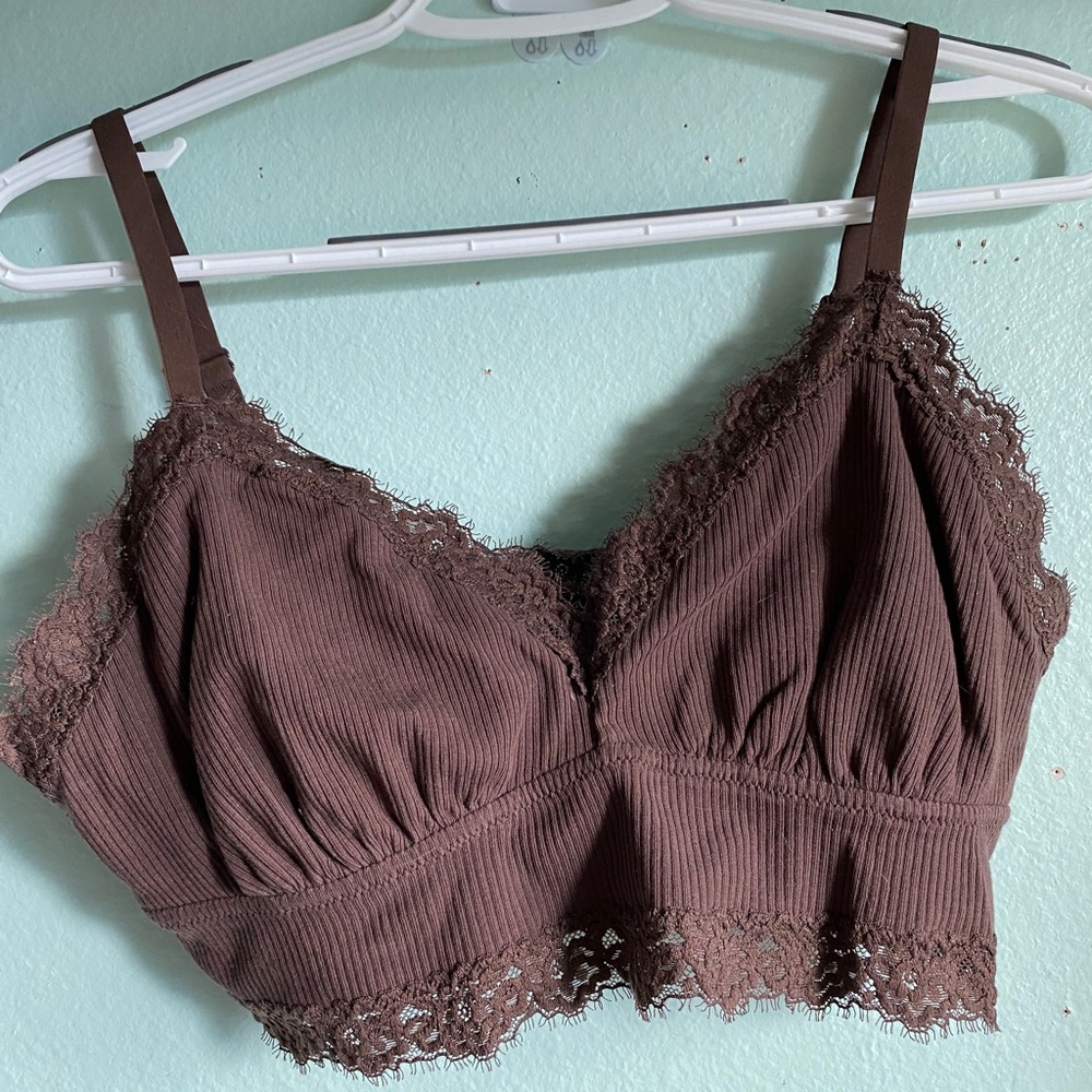 brown aerie bralette. Size l